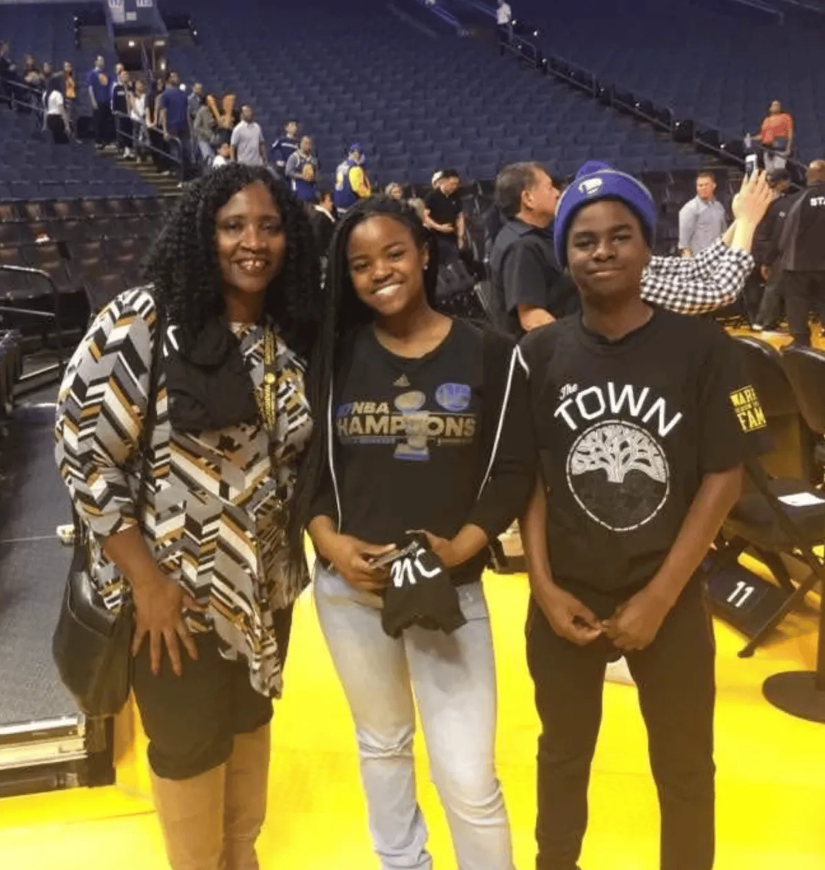Patricia with family at community event